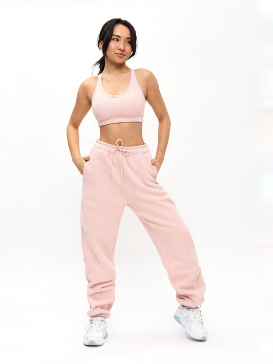 Plush Fleece Jogger - Strawberry Milk