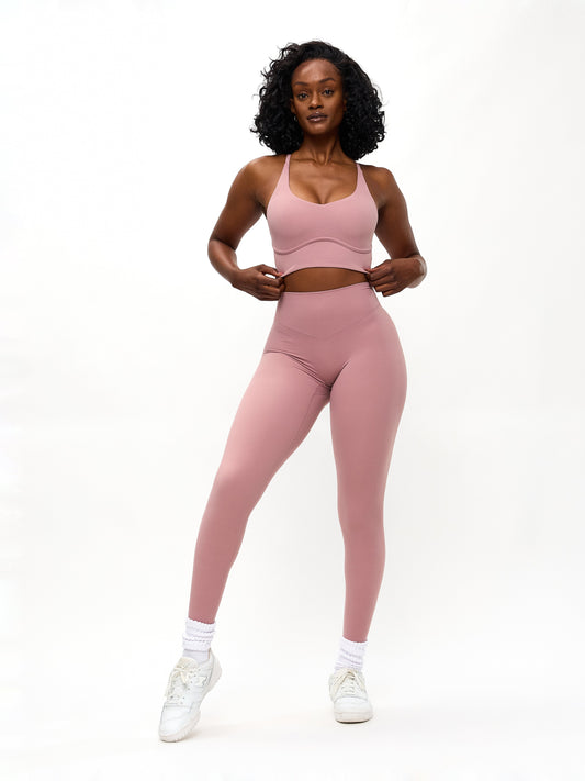 Poshknit V Scrunch Legging - Rose Water