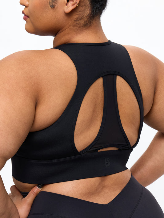 Airbrush Impact Sports Bra - Onyx Black